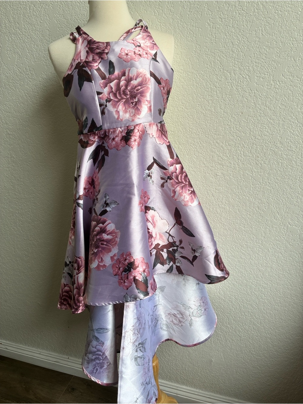Speechless Lavender and Pink Floral High-Low Dress